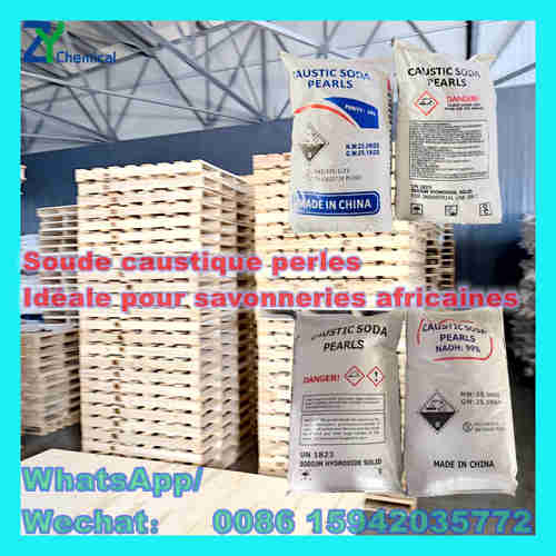 Caustic soda pearls 99%  Export Afrique rouge packaging